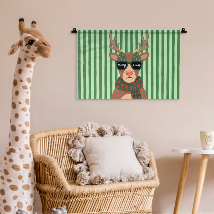 Wandkleed - Rendier - Kerst - Illustratie — 5