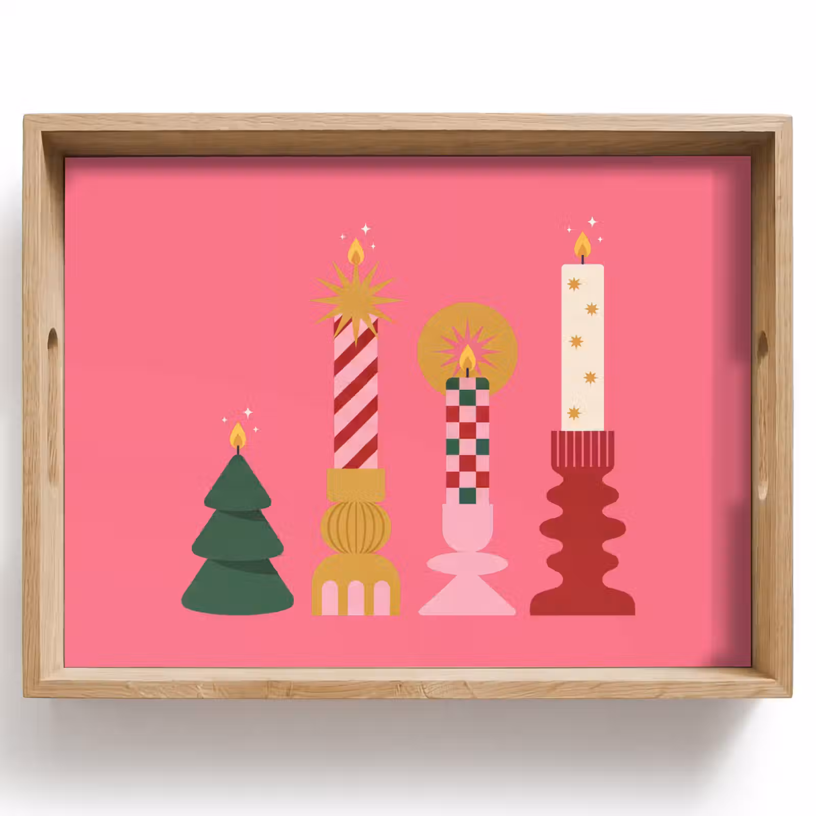 Dienblad - Kaarsen - Feest - Roze — 1