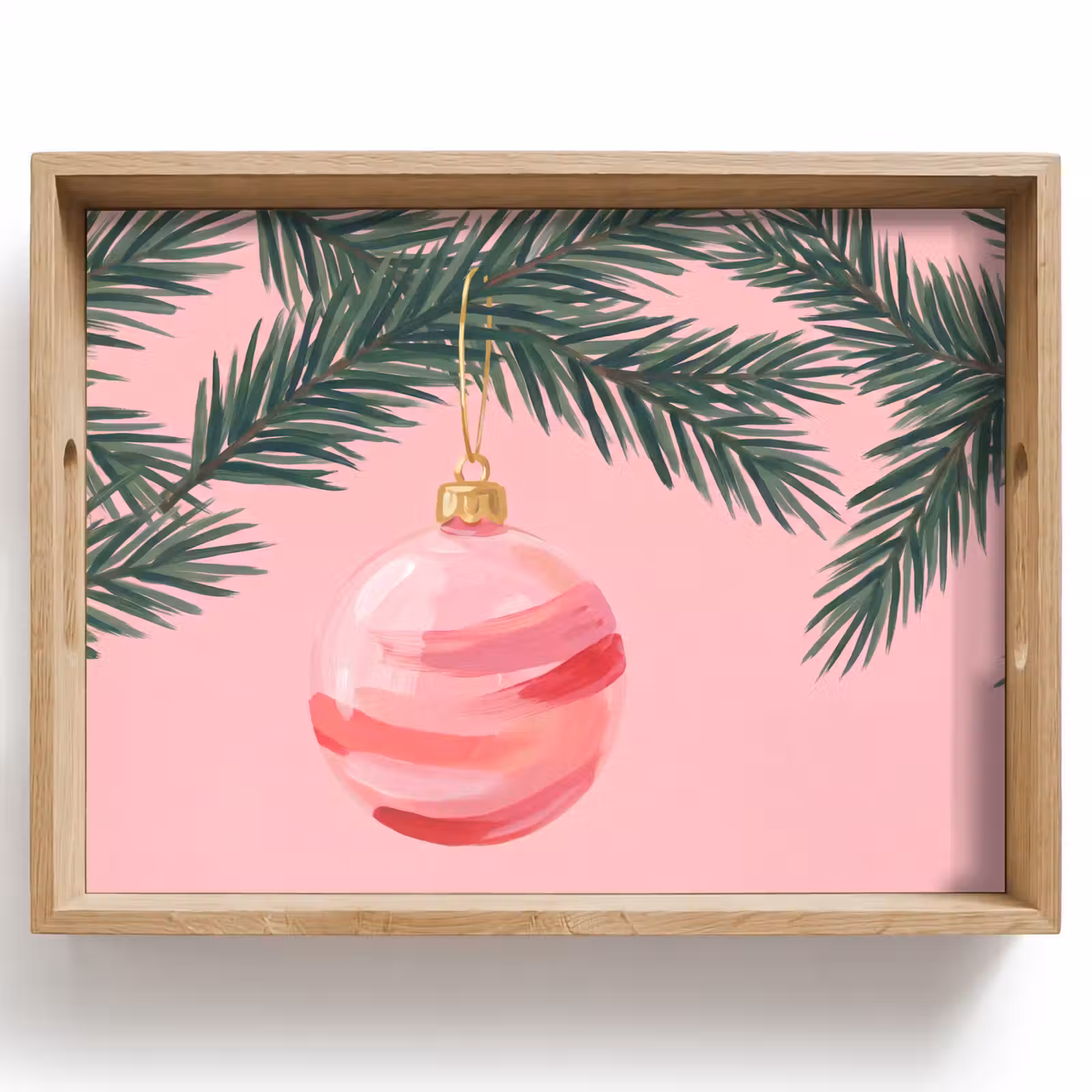 Dienblad - Kerstbal - Roze - Kerst — 1