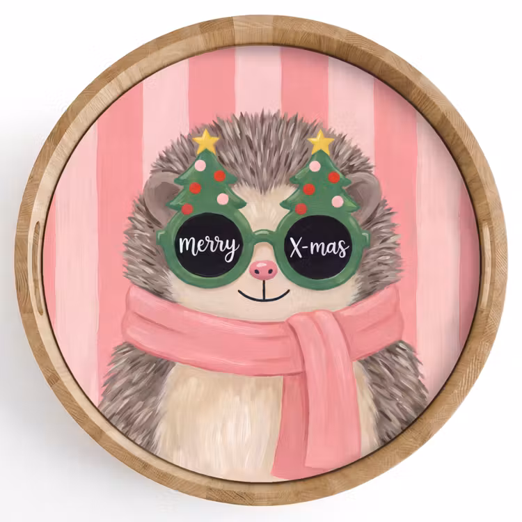 Dienblad - Egel - Kerst - Illustratie