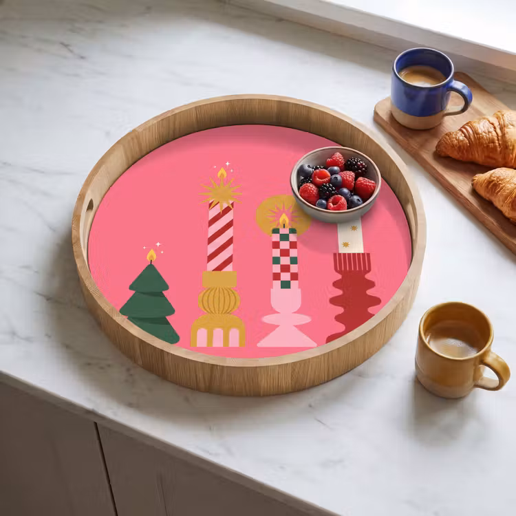Dienblad - Kaarsen - Feest - Roze — 4