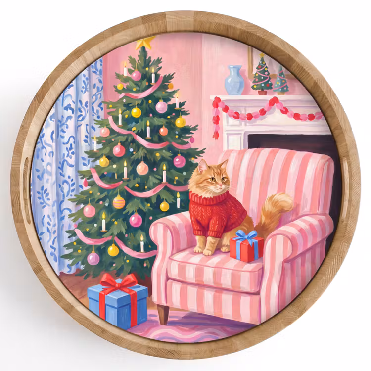 Dienblad - Kat - Kerst - Interieur