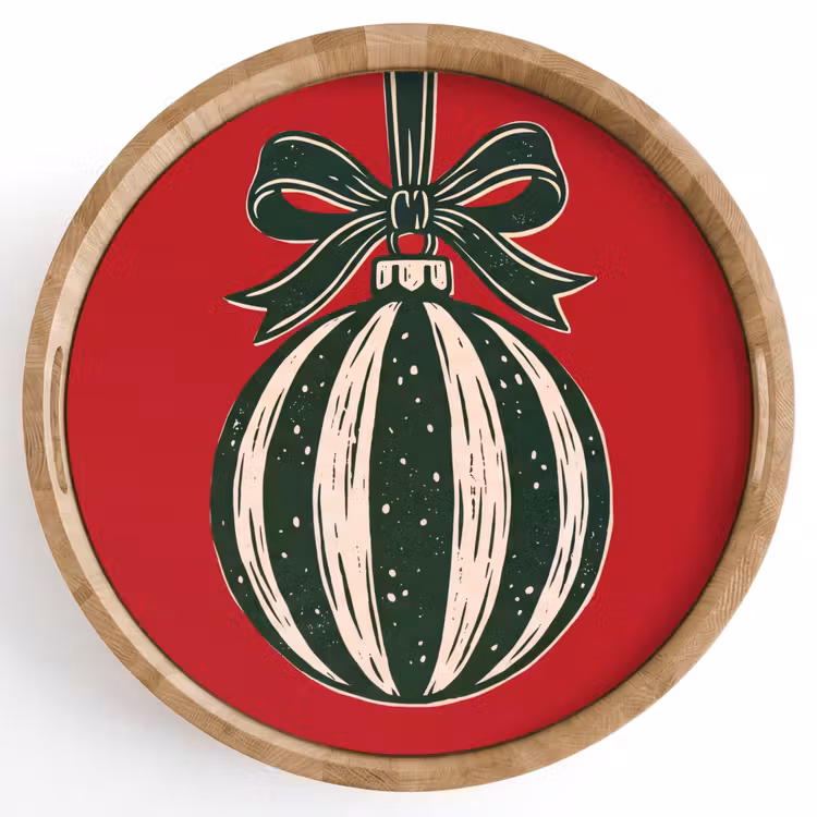 Dienblad - Kerstbal - Kerst - Rood