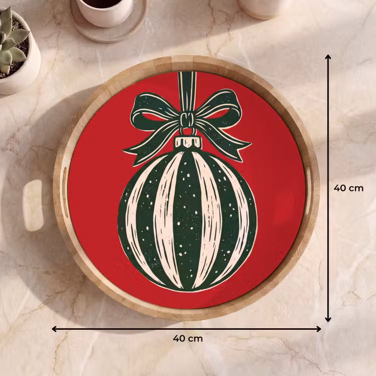Dienblad - Kerstbal - Kerst - Rood — 9