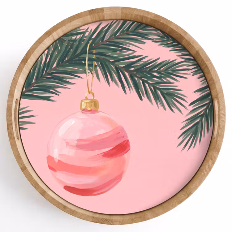 Dienblad - Kerstbal - Roze - Kerst