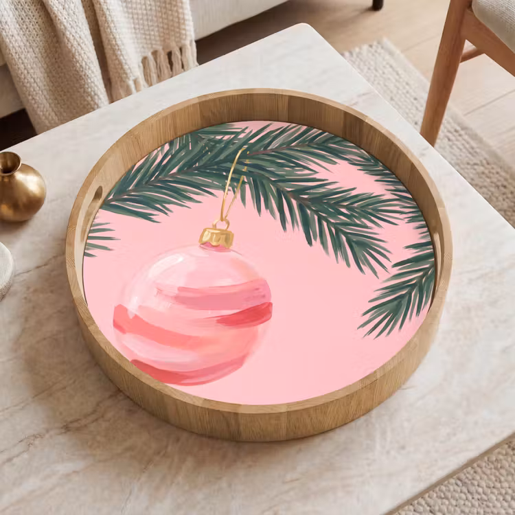 Dienblad - Kerstbal - Roze - Kerst — 2
