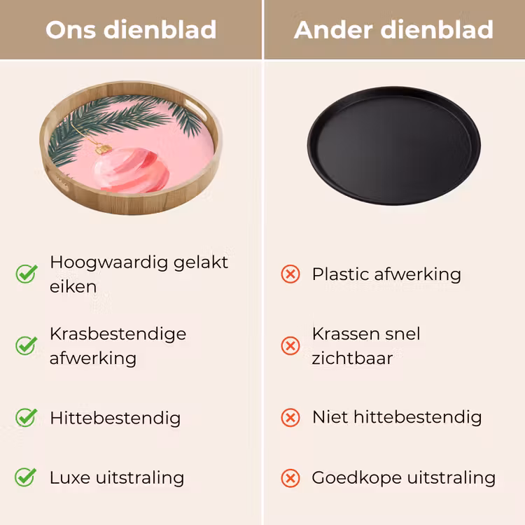 Dienblad - Kerstbal - Roze - Kerst — 3