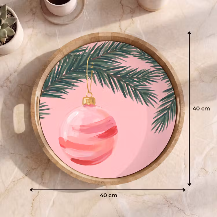 Dienblad - Kerstbal - Roze - Kerst — 9