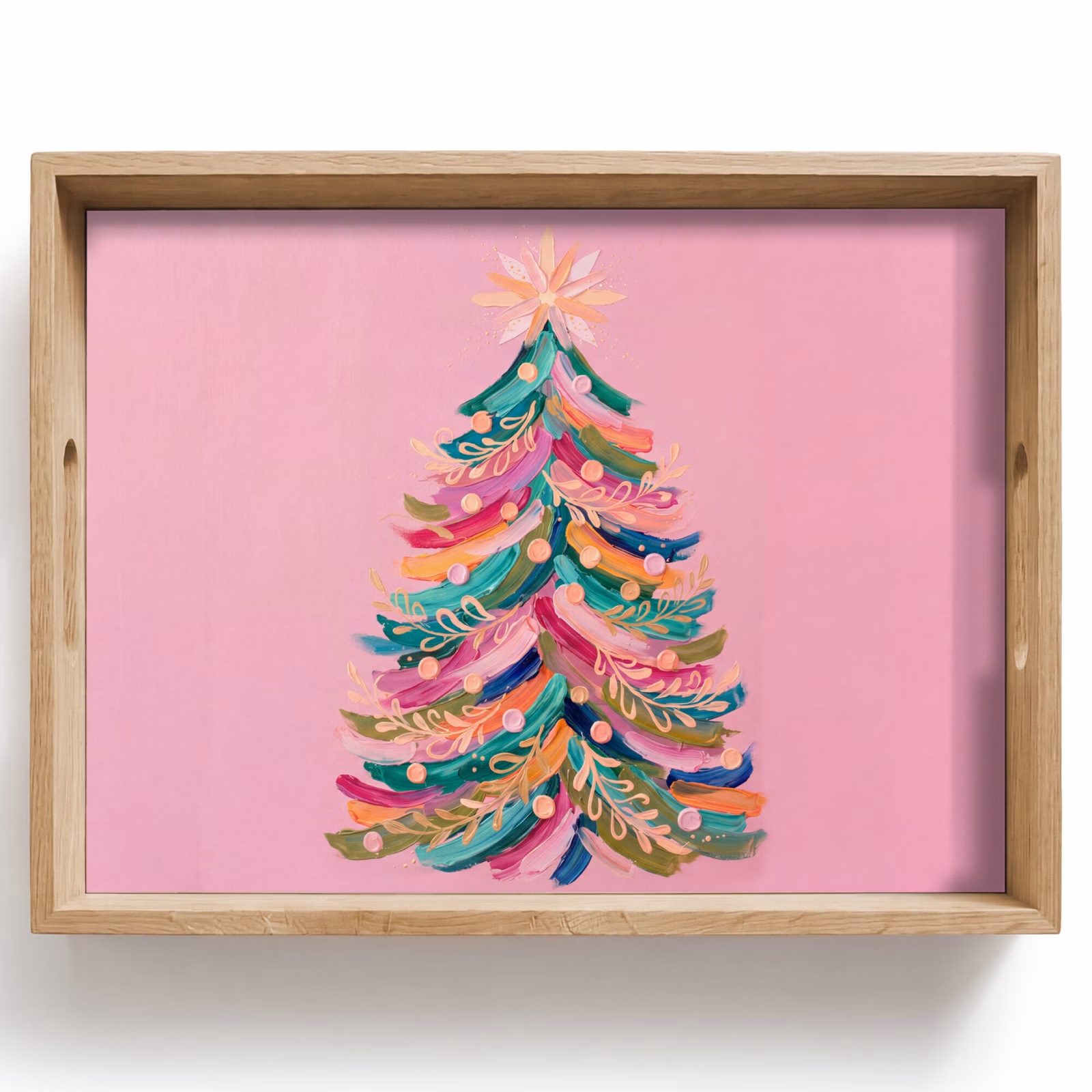 Dienblad - Kerstboom - Abstract - Kleurrijk — 1