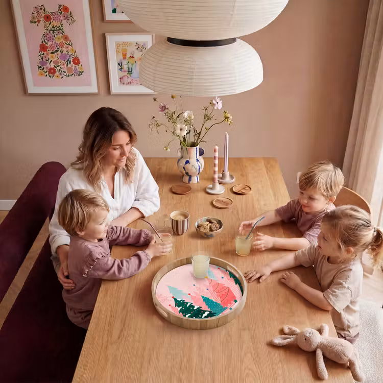 Dienblad - Kerstbomen - Illustratie - Roze — 7