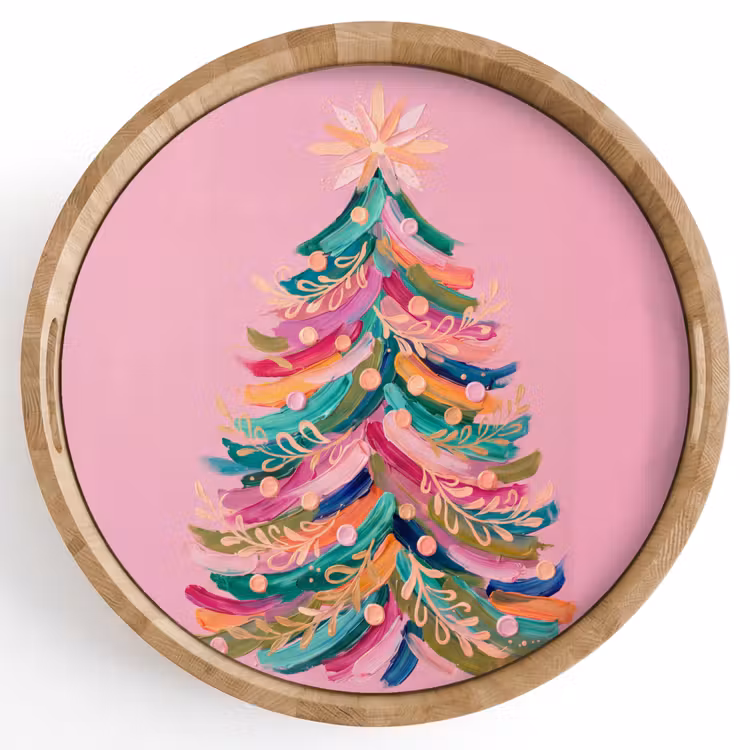 Dienblad - Kerstboom - Abstract - Kleurrijk
