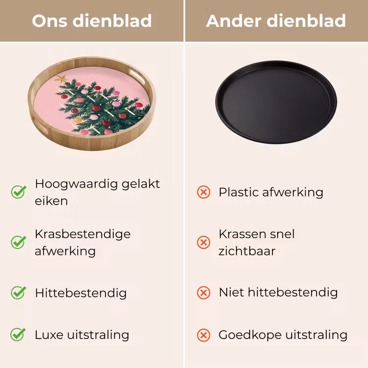 Dienblad - Kerstboom - Kerst - Roze — 3