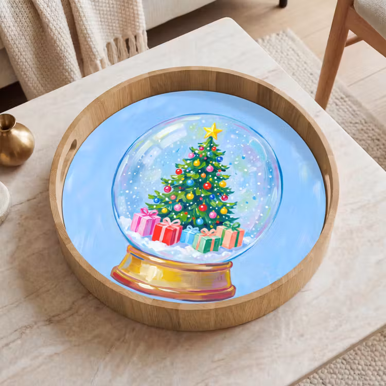 Dienblad - Sneeuwbol - Kerst - Cadeaus — 2