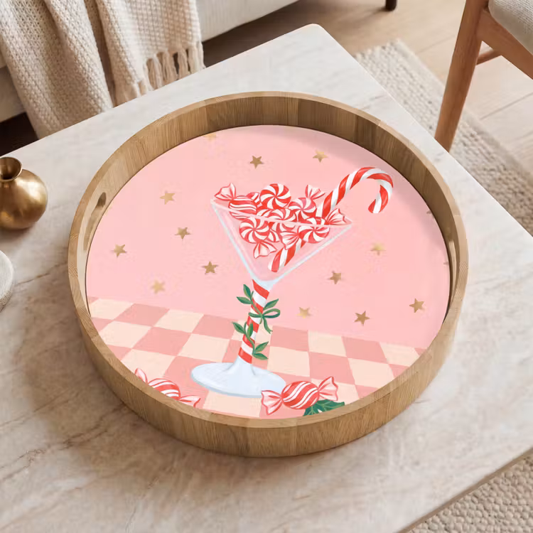 Dienblad - Snoep - Glas - Roze — 2
