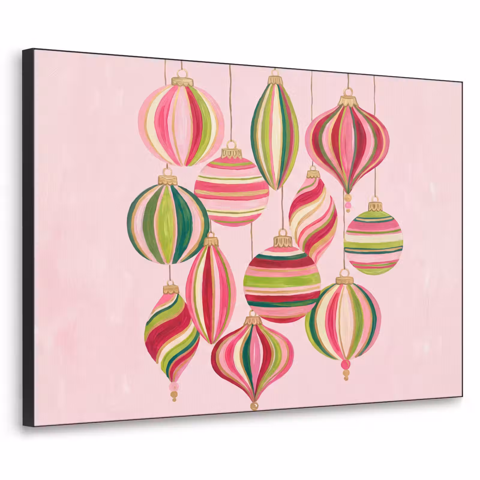 Art Frame - Kerstversiering - Gestreept - Roze — 1
