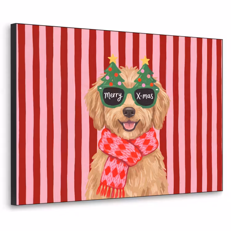 Art Frame - Hond - Kerst - Rood