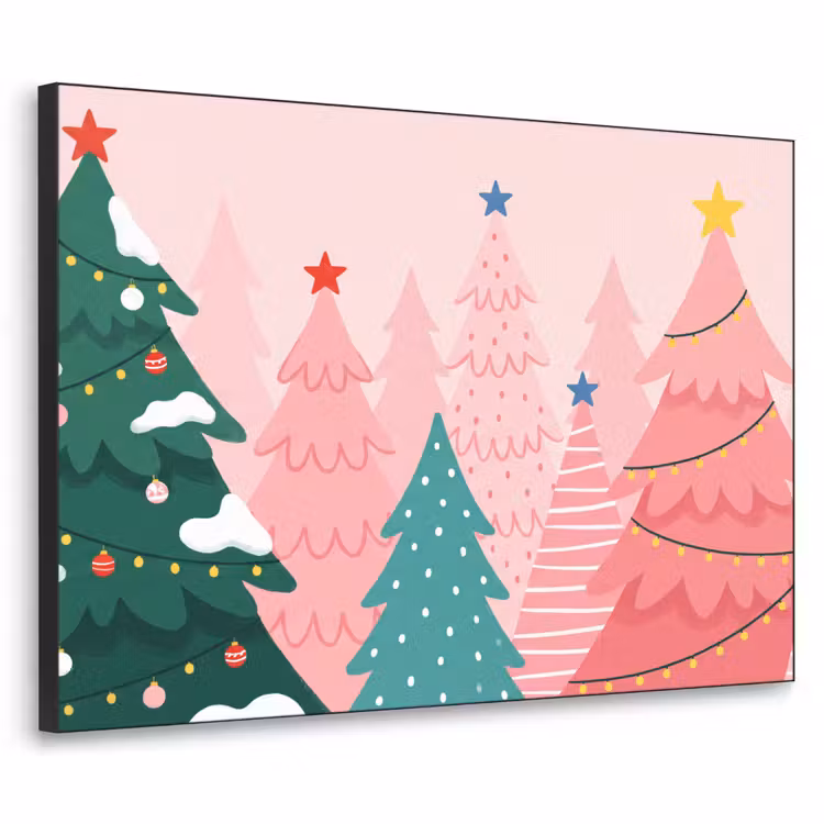 Art Frame - Kerstbomen - Illustratie - Roze — 1