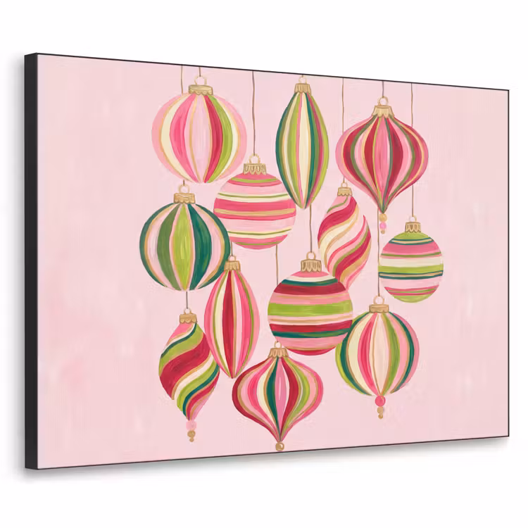 Art Frame - Kerstversiering - Gestreept - Roze