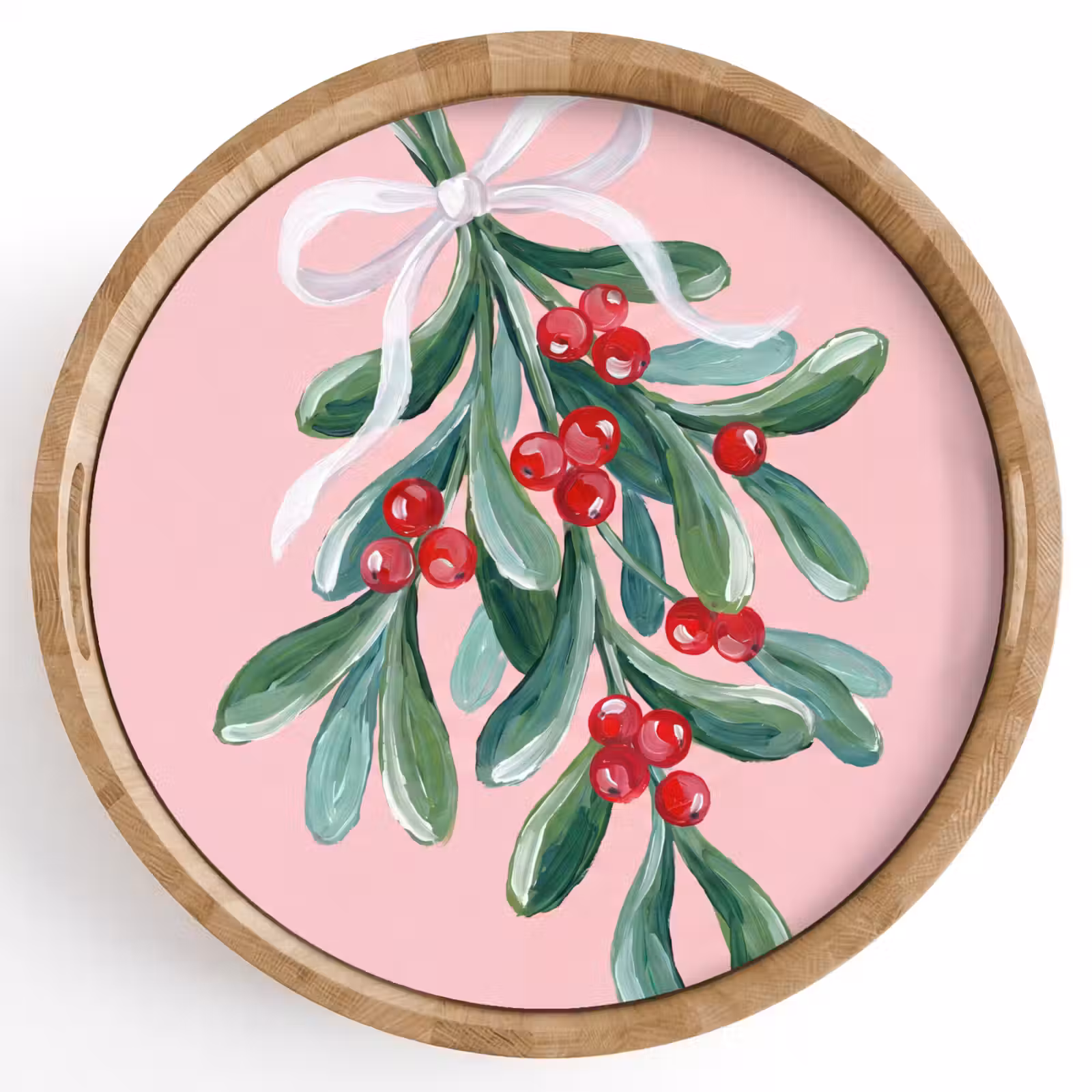 Dienblad - Plant - Kerst - Roze — 1