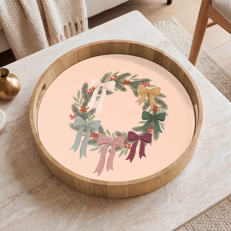 Dienblad - Kerstkrans - Strikken - Kerst — 2