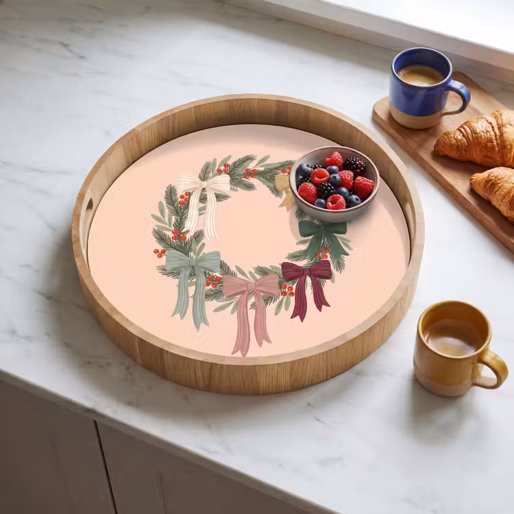 Dienblad - Kerstkrans - Strikken - Kerst — 4