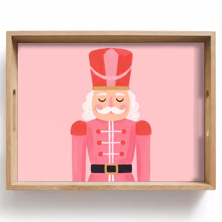 Dienblad - Notenkraker roze illustratie