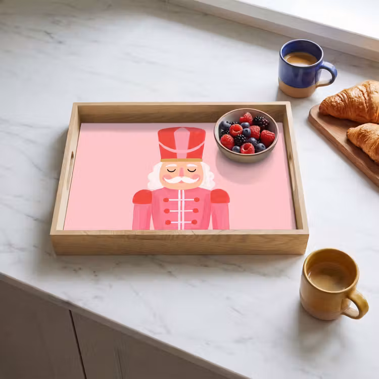 Dienblad - Notenkraker roze illustratie — 4