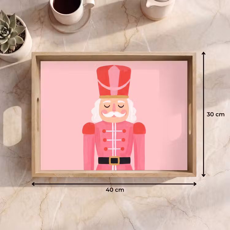 Dienblad - Notenkraker roze illustratie — 9