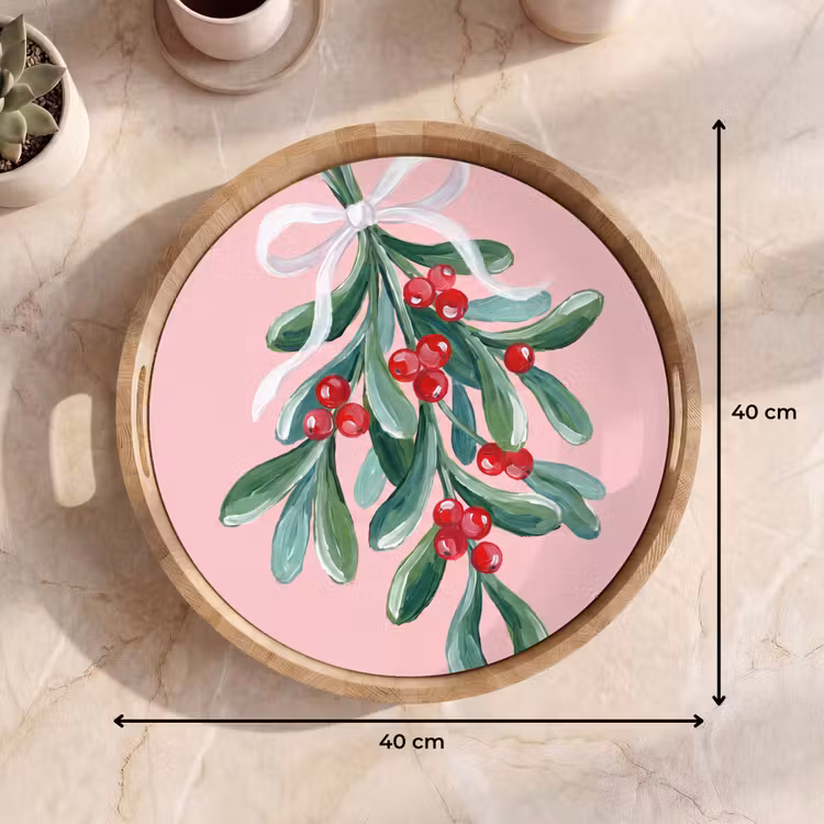 Dienblad - Plant - Kerst - Roze — 9