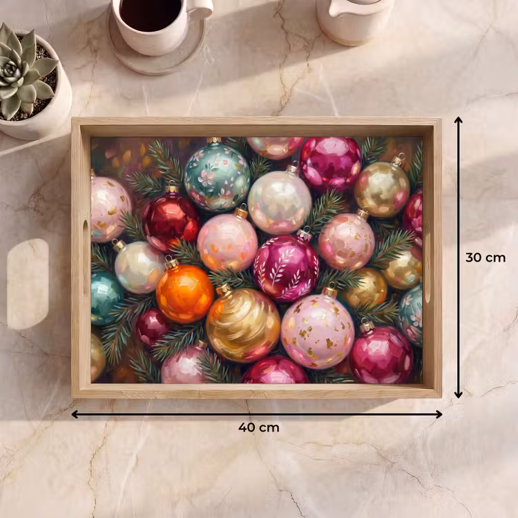 Dienblad - Kerstballen - Kleurrijk - Feest — 9