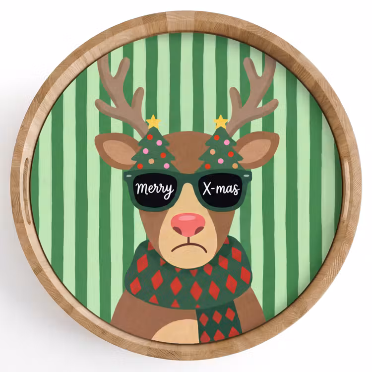 Dienblad - Rendier - Kerst - Illustratie