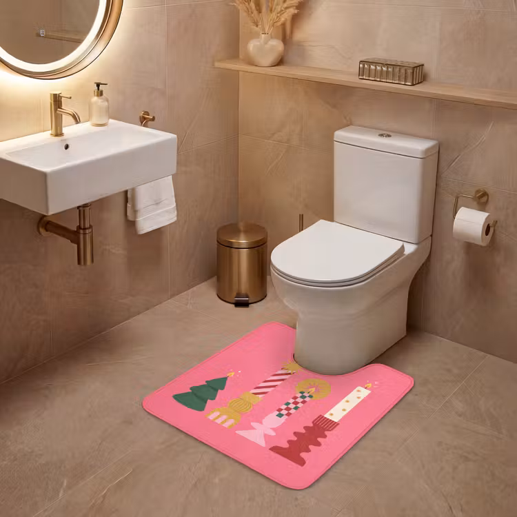 Wc Mat - Kaarsen - Feest - Roze — 3