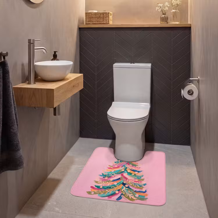 Wc Mat - Kerstboom - Abstract - Kleurrijk — 2