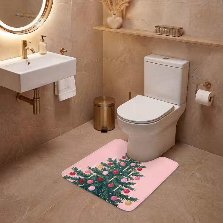 Wc Mat - Kerstboom - Kerst - Roze — 3