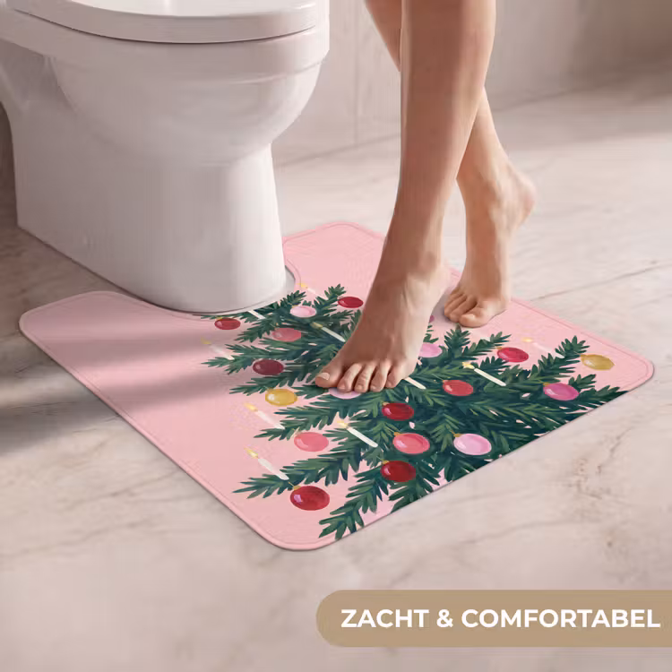 Wc Mat - Kerstboom - Kerst - Roze — 5