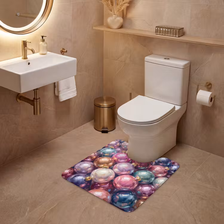 Wc Mat - Kerstdecoratie - Kleurrijk - Feest — 3