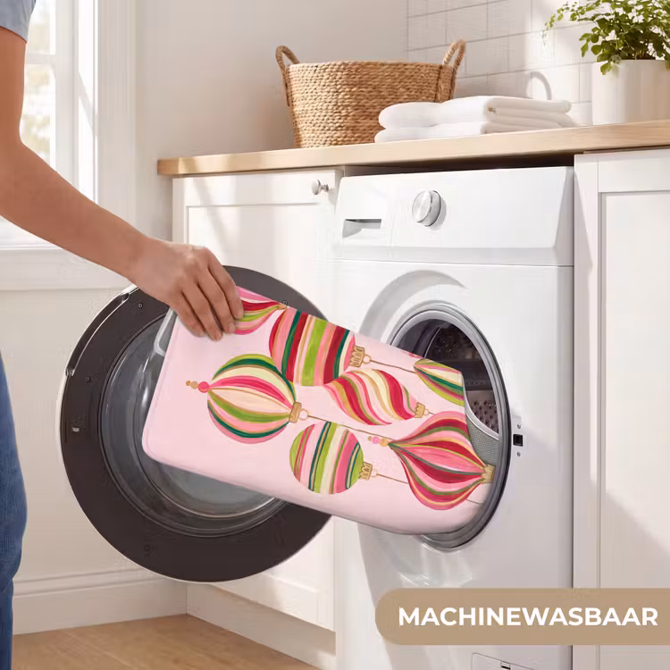 Wc Mat - Kerstversiering - Gestreept - Roze — 6