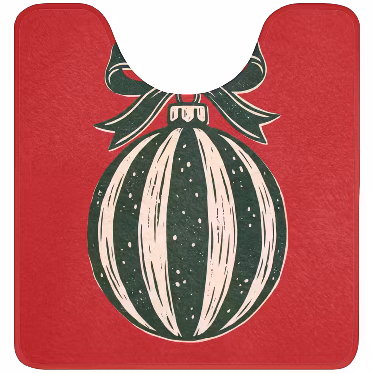 Wc Mat - Kerstbal - Kerst - Rood