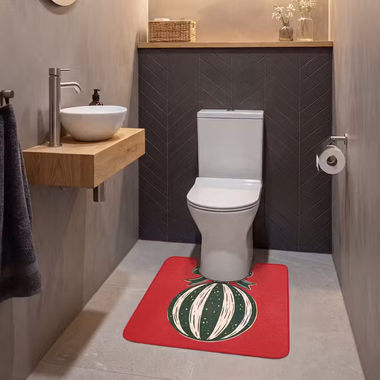 Wc Mat - Kerstbal - Kerst - Rood — 2
