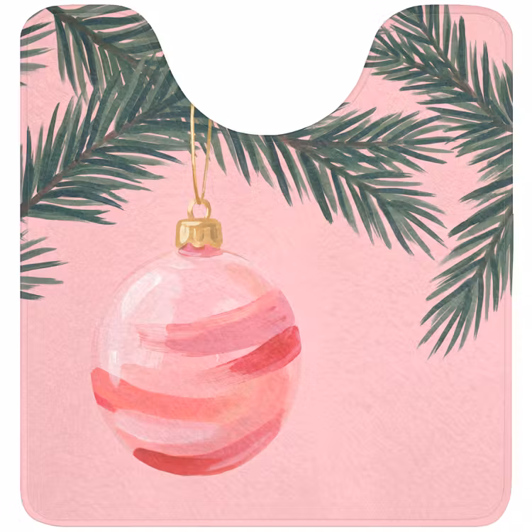 Wc Mat - Kerstbal - Roze - Kerst