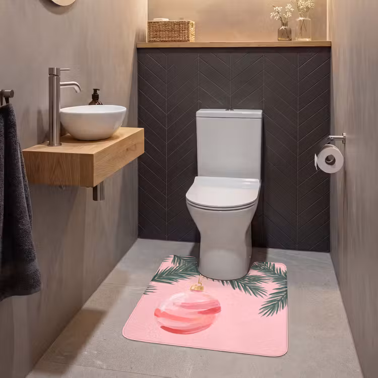 Wc Mat - Kerstbal - Roze - Kerst — 2