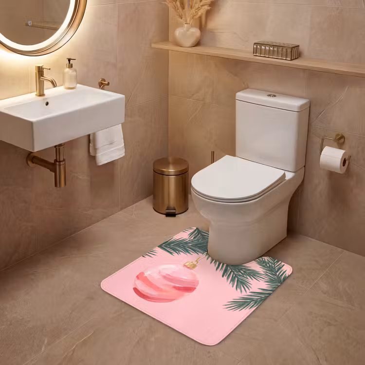 Wc Mat - Kerstbal - Roze - Kerst — 3