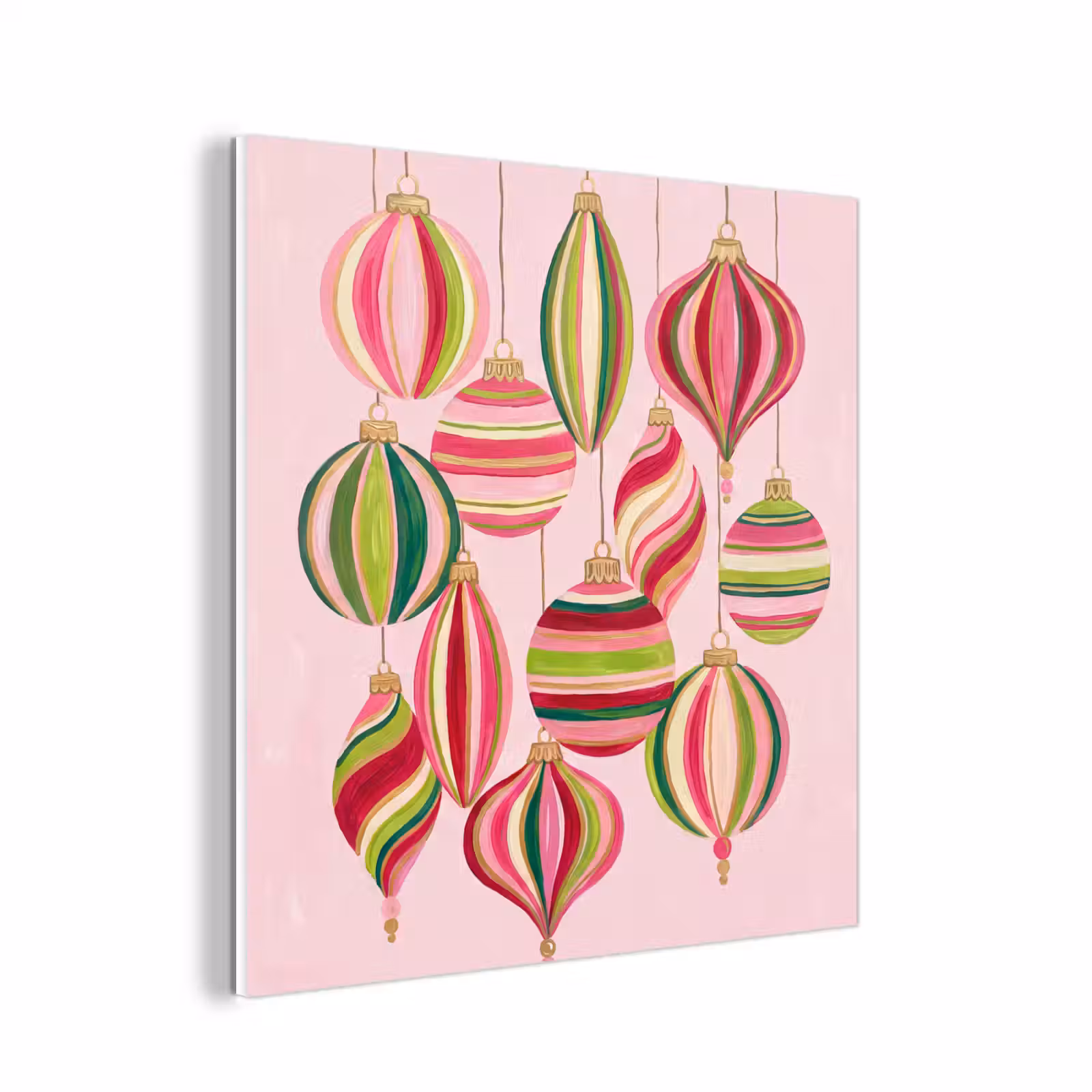 Forex - Kerstversiering - Gestreept - Roze — 1