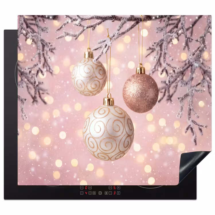 Inductie beschermer - Kerstbal - Roze - Winter — 1