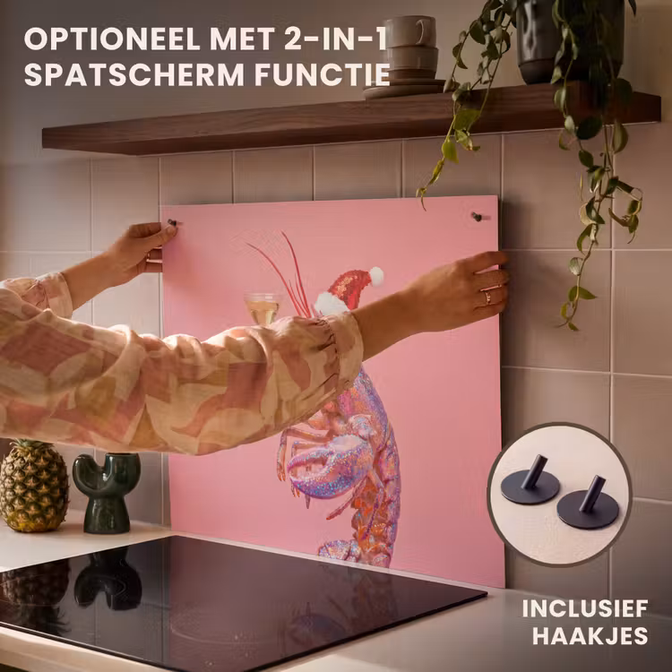 Inductie beschermer - Kreeft - Kerst - Roze — 10