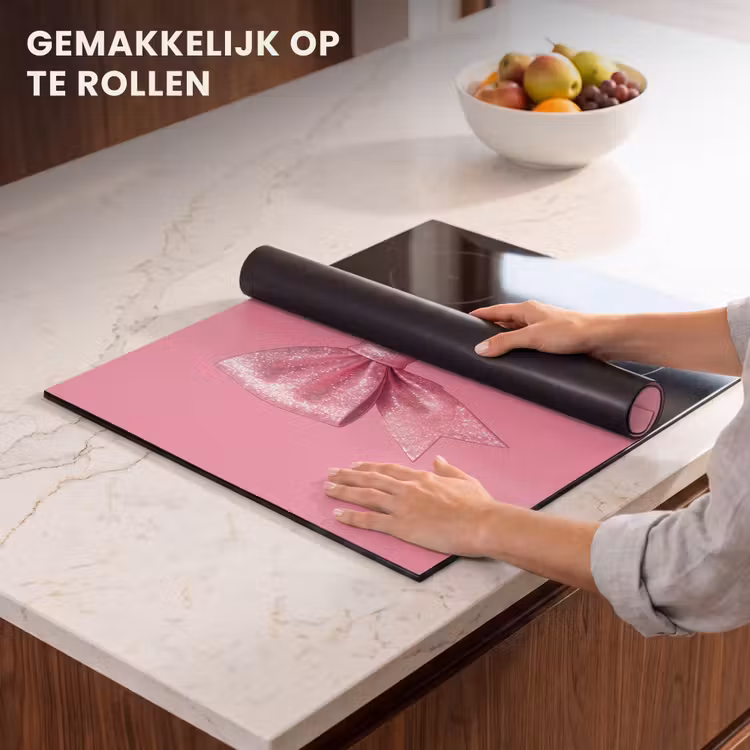Inductie beschermer - Roze strik - Glitter — 7