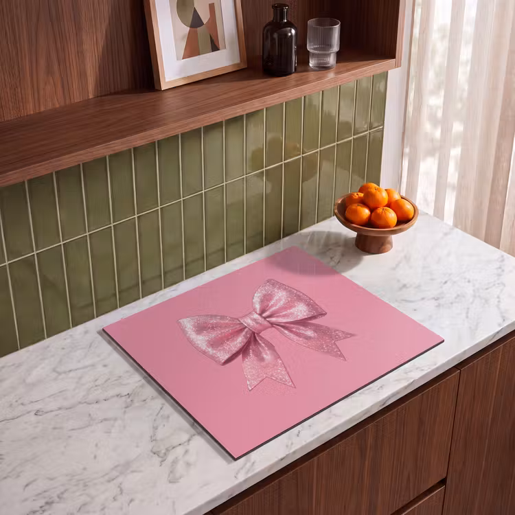 Inductie beschermer - Roze strik - Glitter — 8