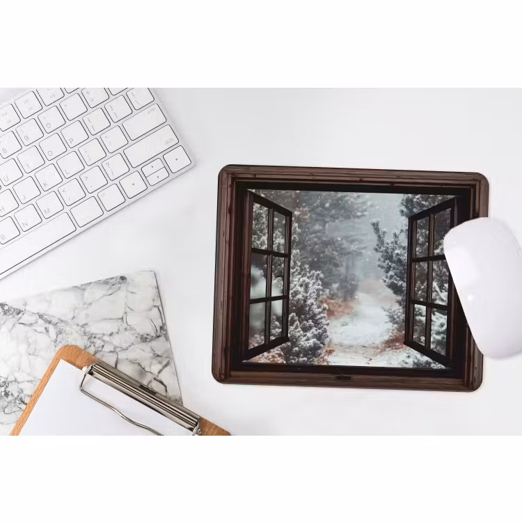 Muismat - Bos - Winter - Bomen - Natuur - Pad - Doorkijk — 2