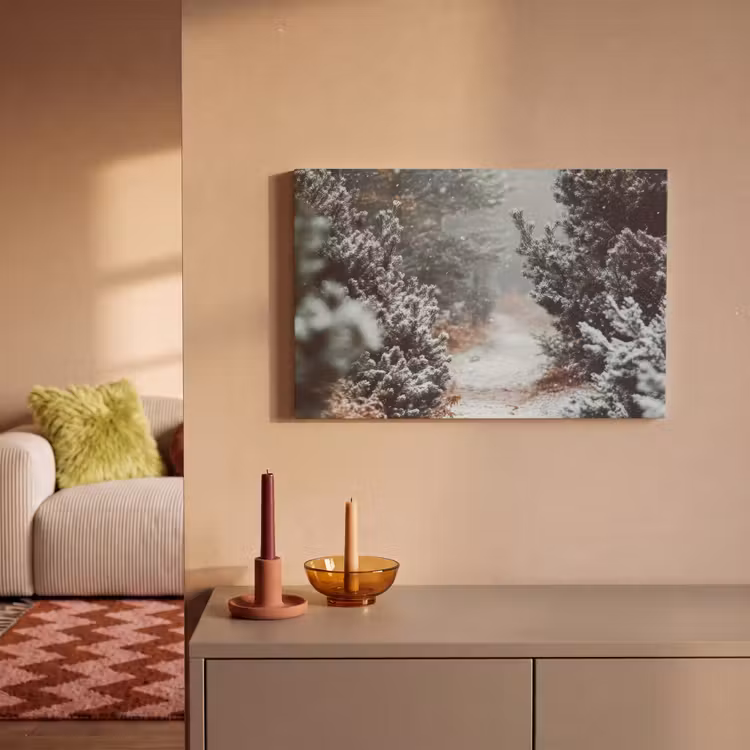 Canvas schilderij - Bos - Winter - Bomen - Natuur - Pad - Sneeuw — 2