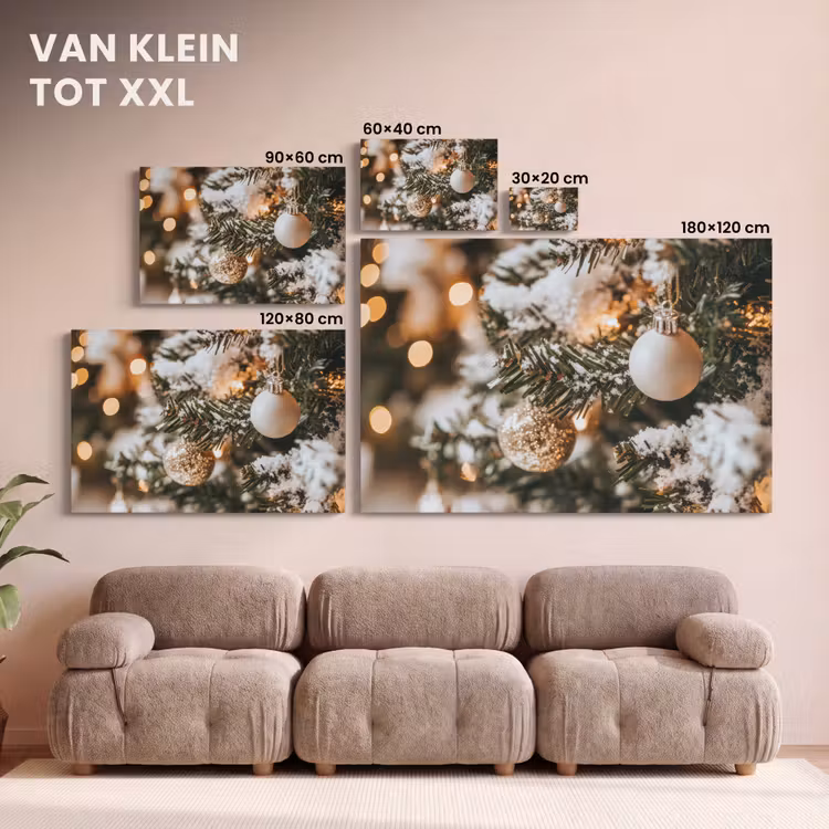 Canvas schilderij - Kerst - Kerstboom - Winter - Binnen - Sneeuw — 8